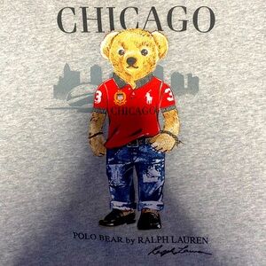 Ralph Lauren Gray Polo Bear Chicago Tee
